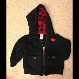 Carter’s Hoodie Red Black plaid